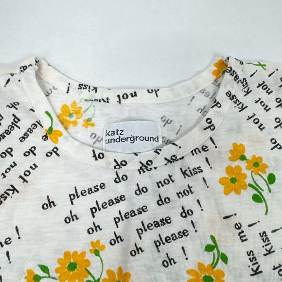 Vintage 70s Katz Underground Top Oh Please Do Not Kiss Me‎ Print - Picture 3 of 8